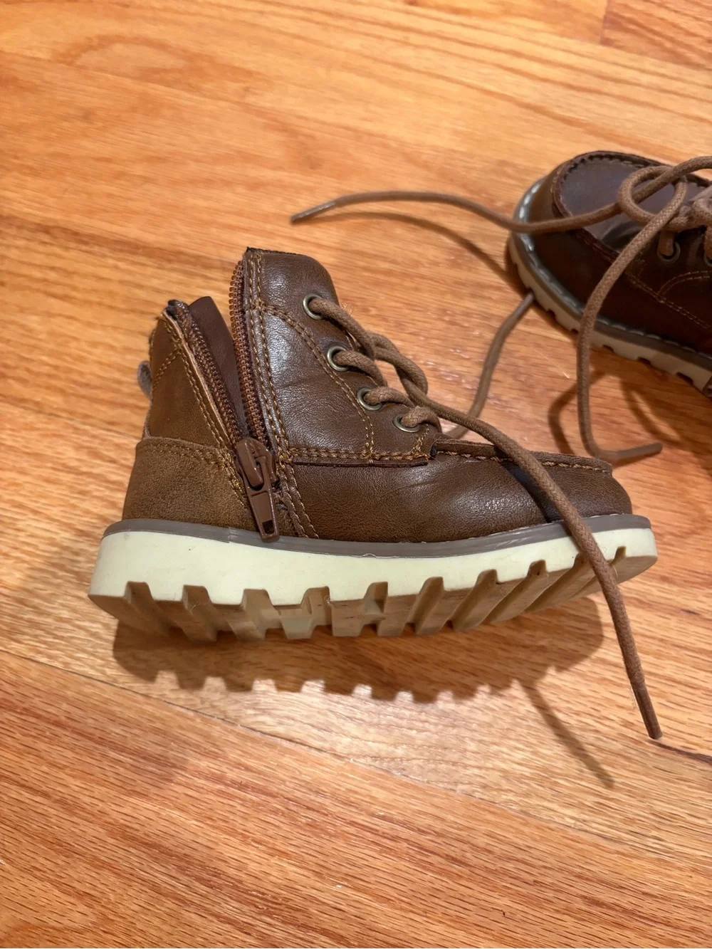 London Fog Collection Children's Brown Lace-Up Ankle Boots
